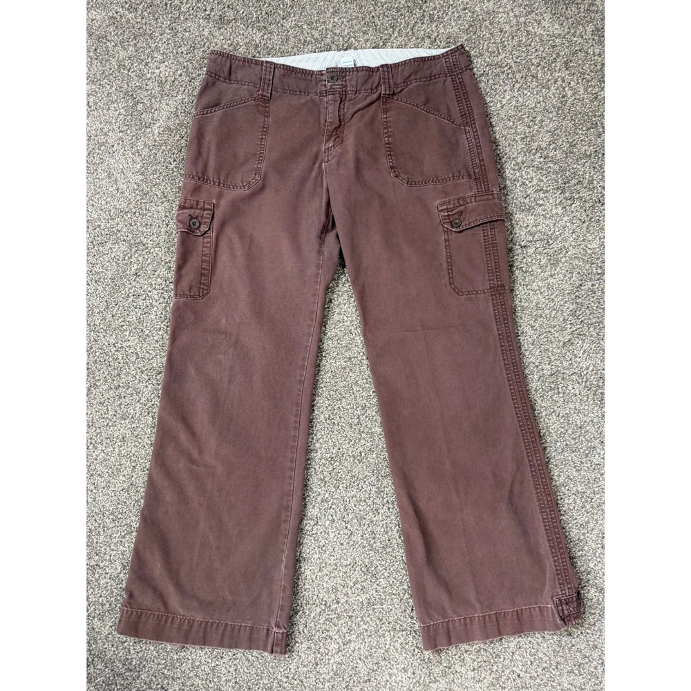 Vtg 2006 Gap Cargo Pants Women‎ 14 Brown Wide Leg Distressed Y2K Gorpcore Grunge